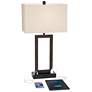 360 Lighting Todd Bronze Table Lamps Set of 2 with USB Port and Outlet