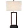 360 Lighting Todd Bronze Table Lamps Set of 2 with USB Port and Outlet