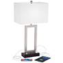 360 Lighting Todd Brushed Nickel USB and Outlet Table Lamps Set of 2