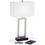 Thumbnail3 of 360 Lighting Todd Brushed Nickel USB and Outlet Table Lamps Set of 2 more views