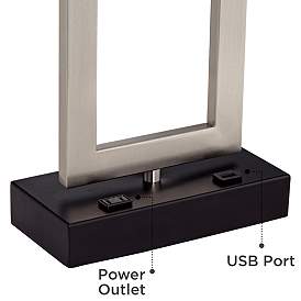 Image5 of 360 Lighting Todd Brushed Nickel USB and Outlet Table Lamps Set of 2 more views