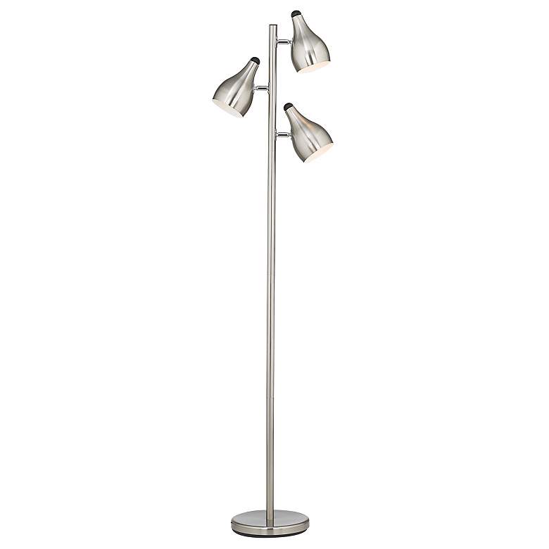Image 3 360 Lighting Trac 64" Modern Brushed Steel 3-Light Tree Floor Lamp