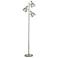 360 Lighting Trac 64" Modern Brushed Steel 3-Light Tree Floor Lamp