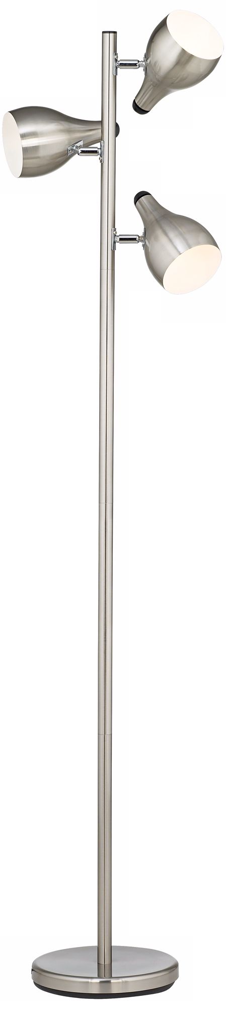 Image 4 360 Lighting Trac 64" Modern Brushed Steel 3-Light Tree Floor Lamp more views
