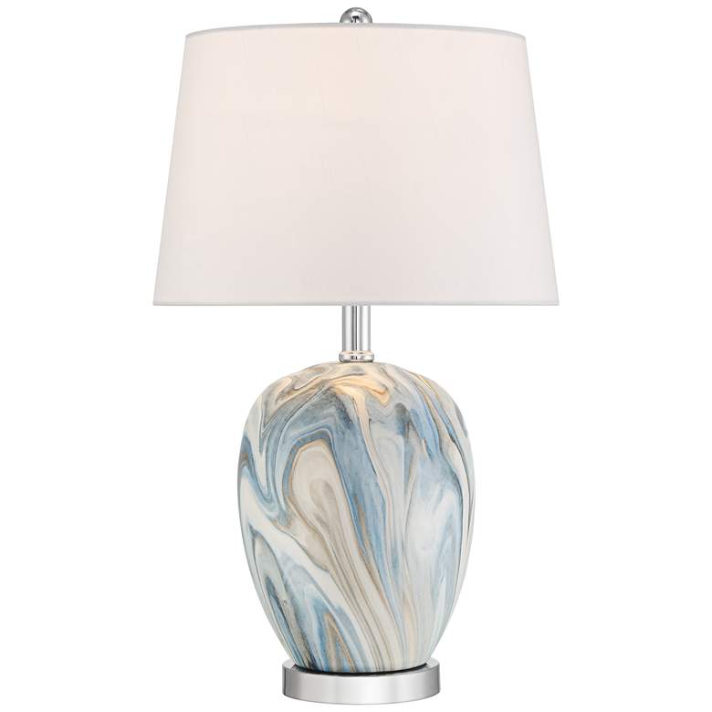 Image 2 360 Lighting Travis 20 1/4 inch High Modern Blue Ceramic Table Lamp