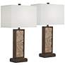 2_360 Lighting Treasure 27" Cay Coastal Shell USB Table Lamps Set of 2