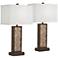 360 Lighting Treasure 27" Cay Coastal Shell USB Table Lamps Set of 2