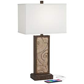 Image3 of 360 Lighting Treasure 27" Cay Coastal Shell USB Table Lamps Set of 2 more views