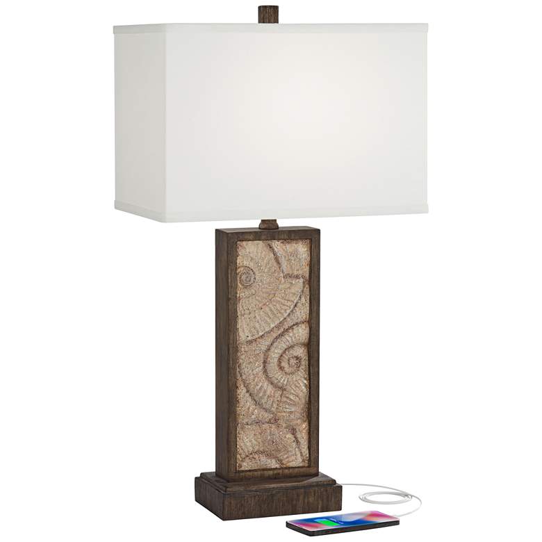 Image 3 360 Lighting Treasure 27" Cay Coastal Shell USB Table Lamps Set of 2 more views