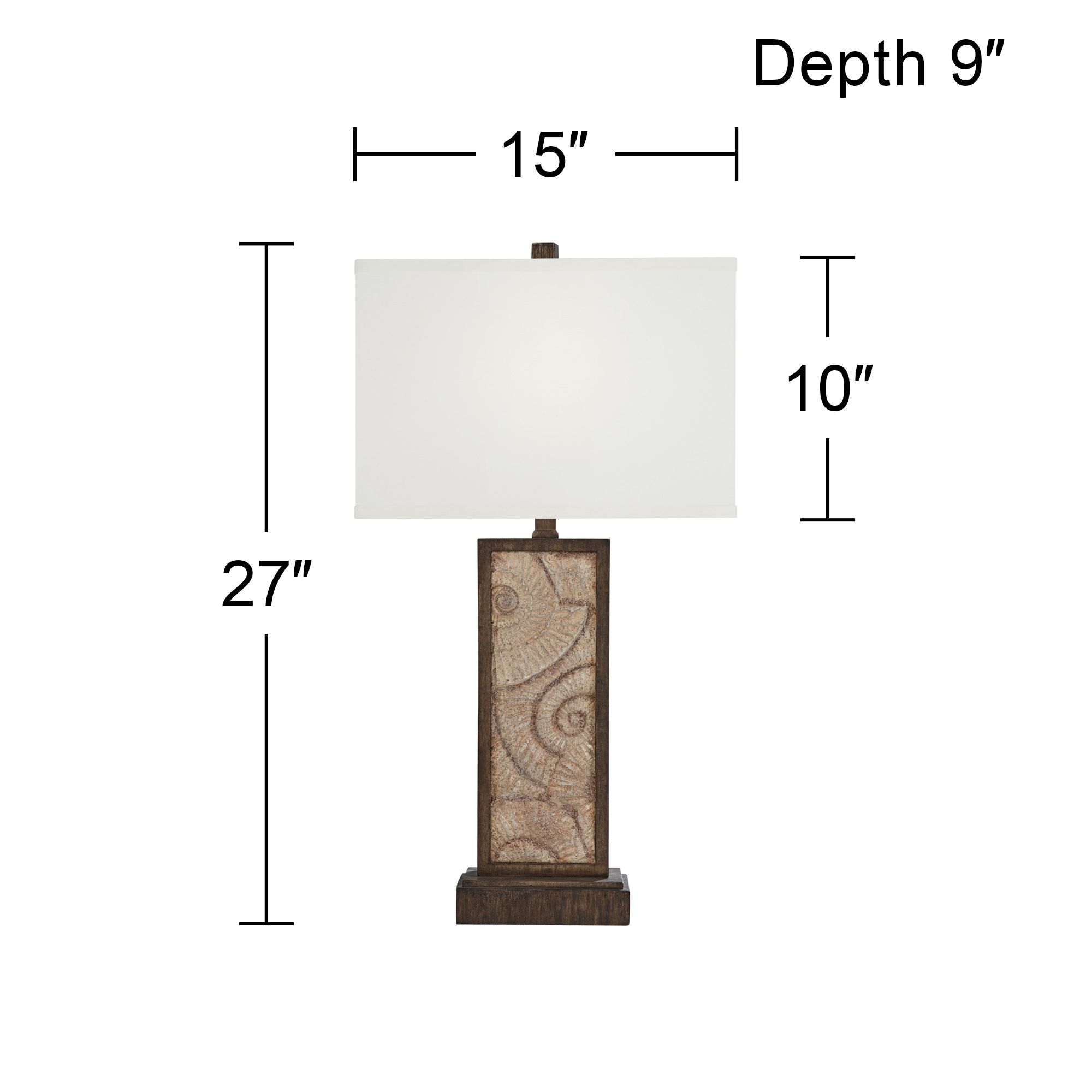 360 Lighting Treasure 27" Cay Coastal Shell USB Table Lamps Set of 2