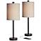 360 Lighting Trotter Bronze USB Outlet Lamps with Dimmers Set of 2