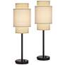 360 Lighting Tull 27" Tiered Shade Outlet and USB Table Lamps Set of 2 in scene