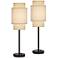 360 Lighting Tull 27" Tiered Shade Outlet and USB Table Lamps Set of 2