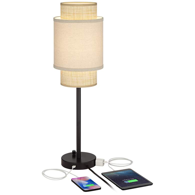 Image 4 360 Lighting Tull 27" Tiered Shade Outlet and USB Table Lamps Set of 2 more views