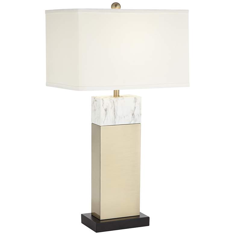 Image 2 360 Lighting Two-Tone Faux Marble and Gold Table Lamp