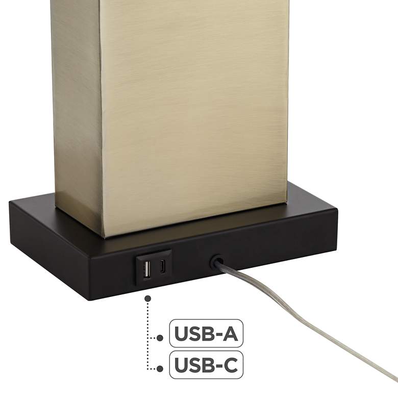 Image 7 360 Lighting Two-Tone Faux Marble and Gold Table Lamp more views