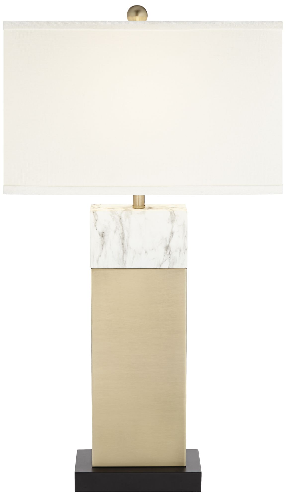 360 Lighting Two-Tone Faux Marble and Gold Table Lamp