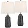 360 Lighting Unity 22 1/4" Modern Black Ceramic Table Lamps Set of 2