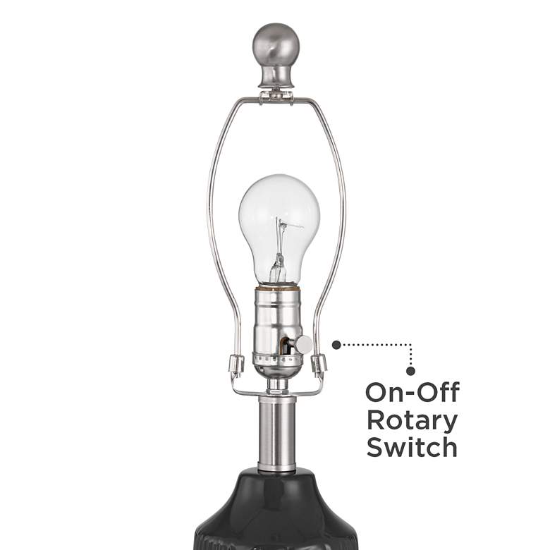 Image 5 360 Lighting Unity 22 1/4" Modern Black Ceramic Table Lamps Set of 2 more views