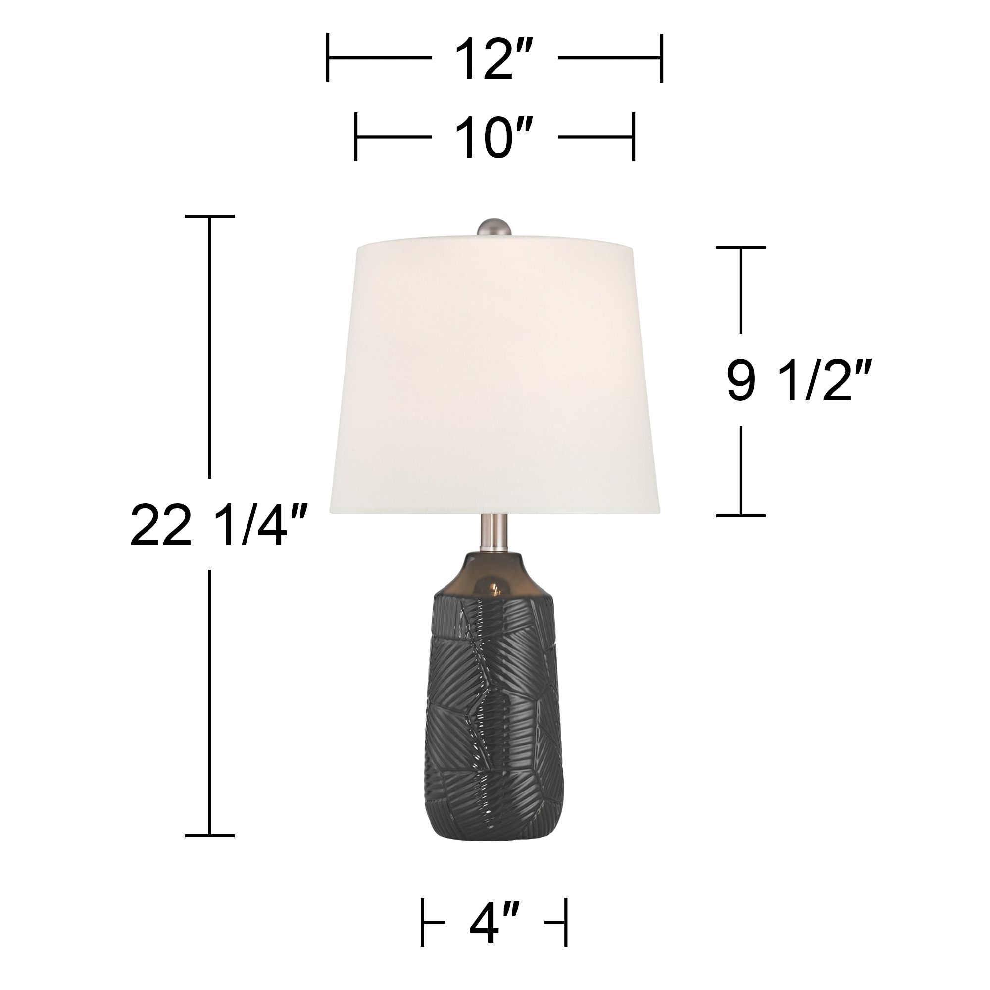 360 Lighting Unity 22 1/4" Modern Black Ceramic Table Lamps Set of 2