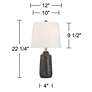 360 Lighting Unity 22 1/4" Modern Black Ceramic Table Lamps Set of 2