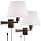 360 Lighting Valentine Bronze Plug-In Swing Arm Wall Lamps Set of 2