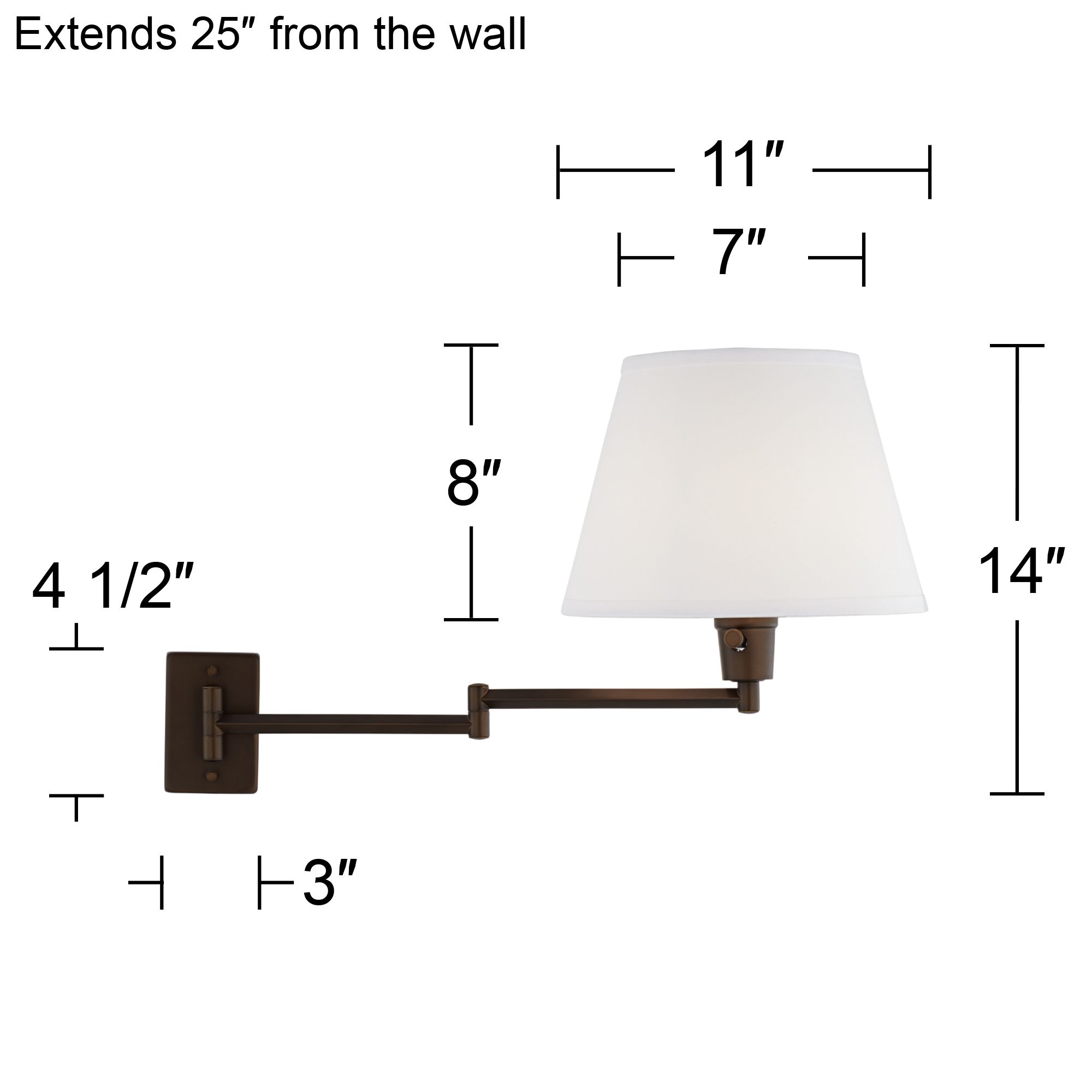 360 Lighting Valentine Bronze Plug-In Swing Arm Wall Lamps Set of 2 in scene