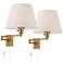 360 Lighting Valentine Warm Gold Swing Arm Plug-In Wall Lamps Set of 2