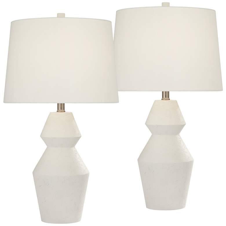 Image 2 360 Lighting Velas 26" Modern Gourd White Table Lamps Set of 2