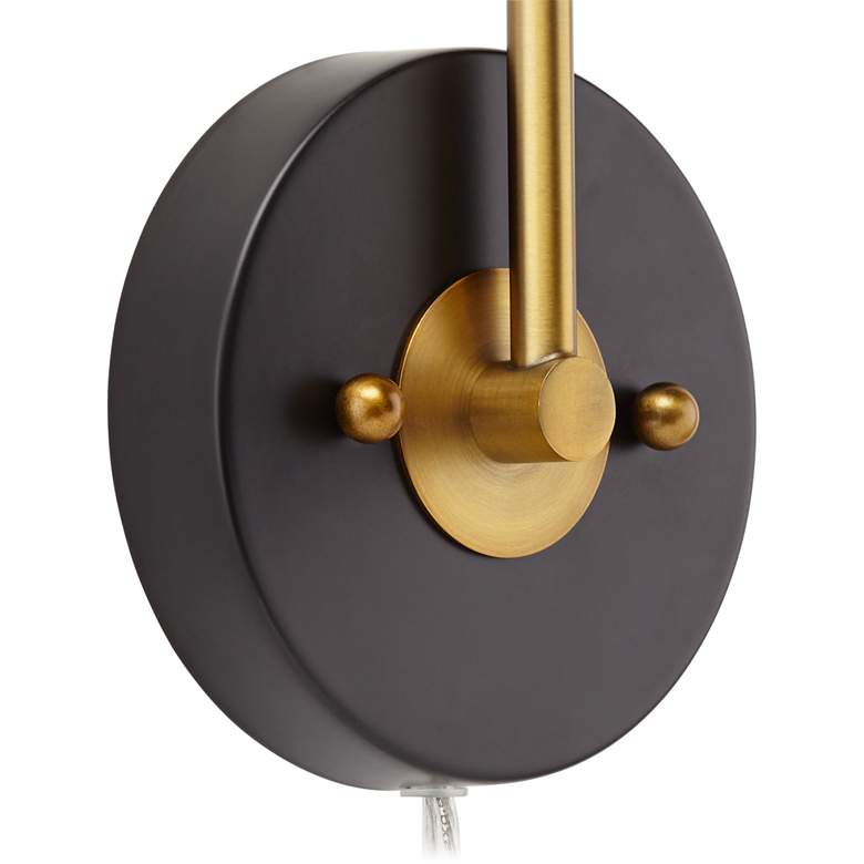 Image 4 360 Lighting Venice 11 1/2" Modern Matte Black Cone Plug-In Wall Lamp more views