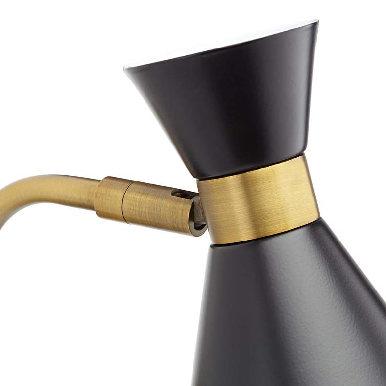 Image 5 360 Lighting Venice 11 1/2" Modern Matte Black Cone Plug-In Wall Lamp more views