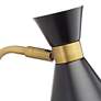 360 Lighting Venice Matte Black Cone Plug-In Wall Lamps Set of 2