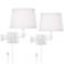 360 Lighting Vero 15" High White Plug-In Swing Arm Wall Lamps Set of 2
