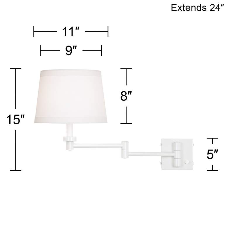 Image 5 360 Lighting Vero 15 inch High White Plug-In Swing Arm Wall Lamps Set of 2 more views