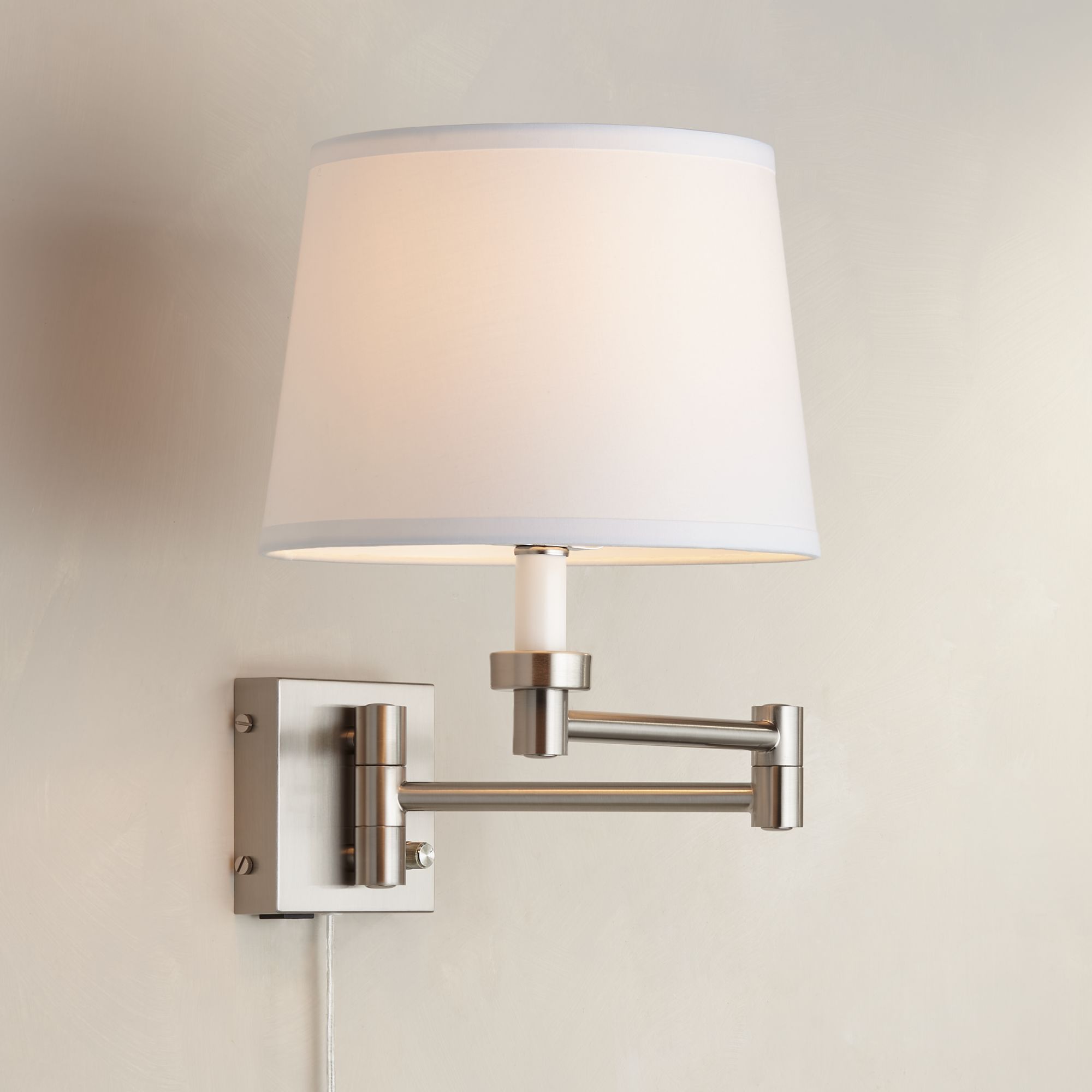 360 Lighting Vero Nickel Swing Arm Plug-In USB Wall Lamps Set of 2