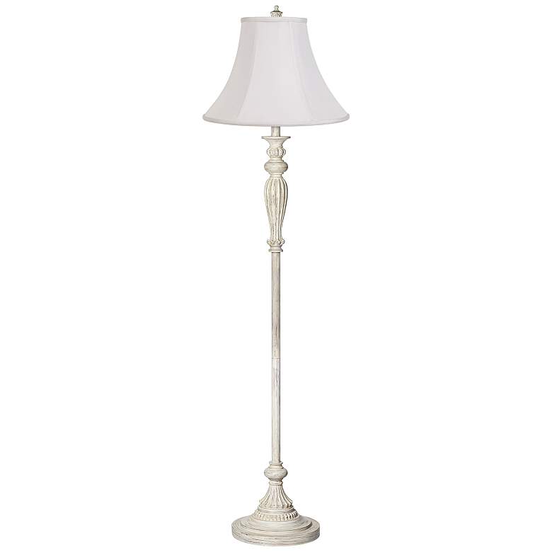 Image 2 360 Lighting Vintage Chic 60" Bell Shade and Antique White Floor Lamp