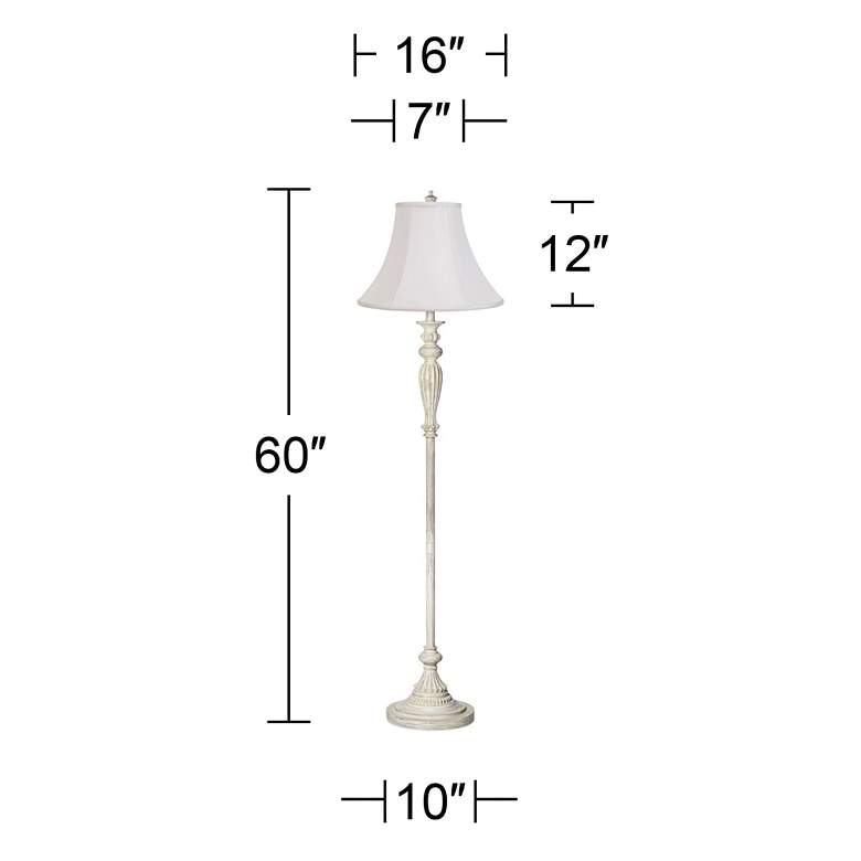 Image 6 360 Lighting Vintage Chic 60" Bell Shade and Antique White Floor Lamp more views