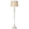 360 Lighting Vintage Chic 60" Burlap Shade  Antique White Floor Lamp