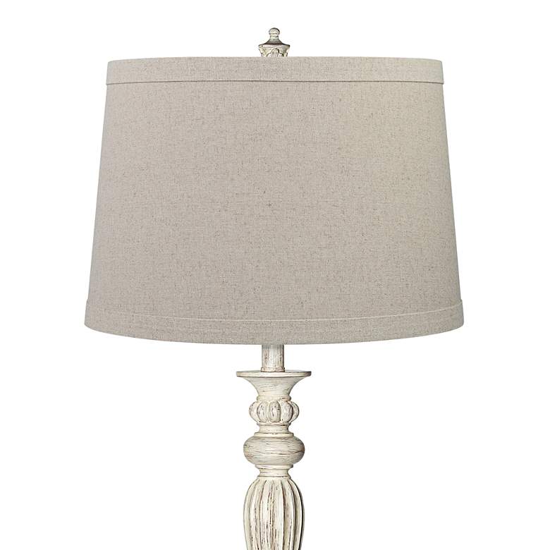 Image 2 360 Lighting Vintage Chic 60" Burlap Shade Antique White Floor Lamp more views
