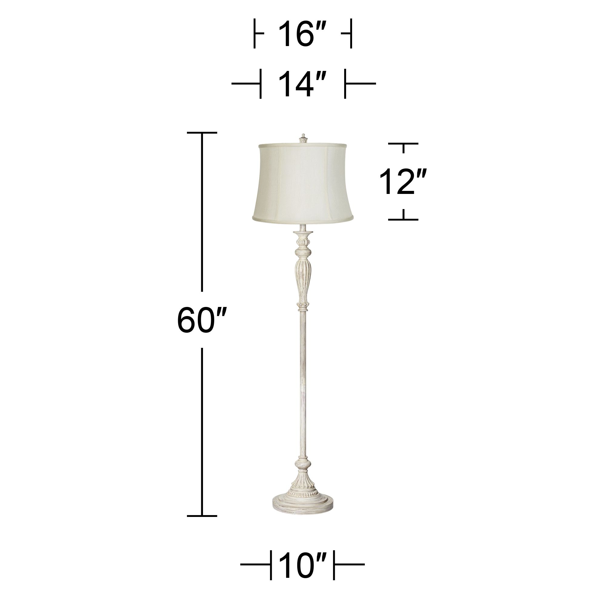 Image 6 360 Lighting Vintage Chic 60" Cream and Antique White Floor Lamp more views