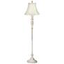 360 Lighting Vintage Chic 60" Cream Shade Antique White Floor Lamp