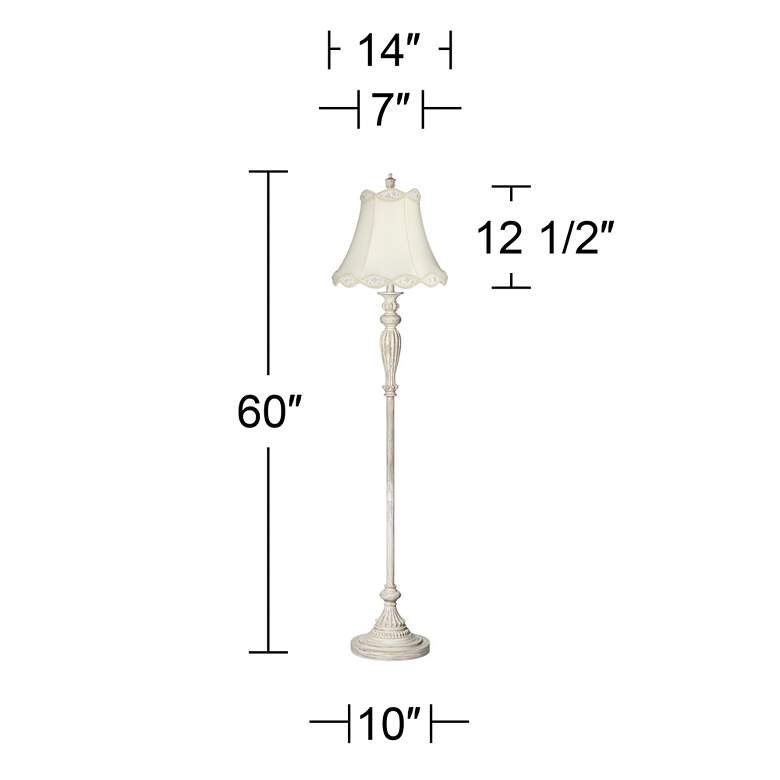 Image 7 360 Lighting Vintage Chic 60 inch Cream Shade Antique White Floor Lamp more views