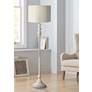360 Lighting Vintage Chic 60" Embroidered and Antique White Floor Lamp
