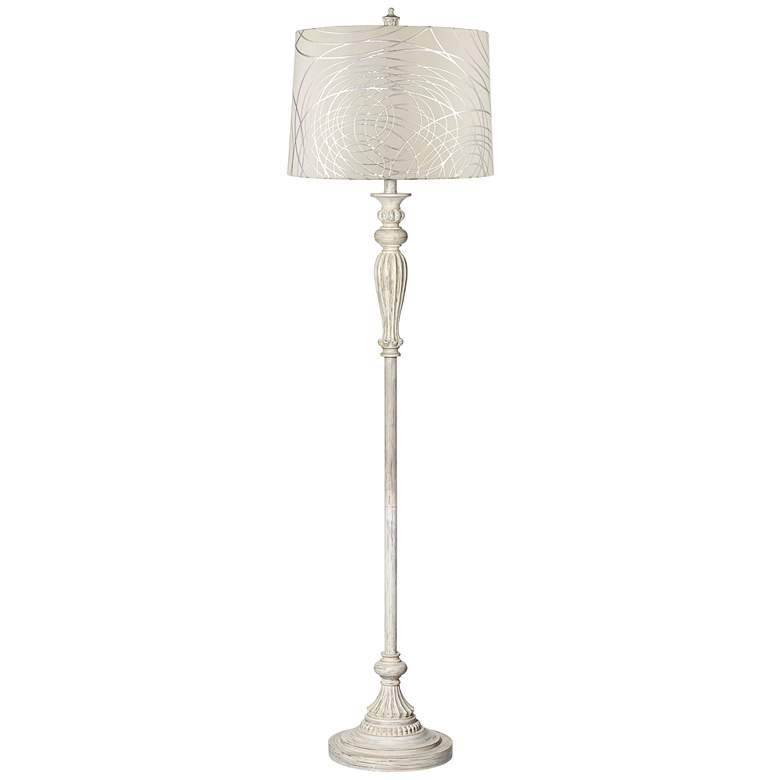Image 2 360 Lighting Vintage Chic 60" Floor Lamp with Silver Circles Shade