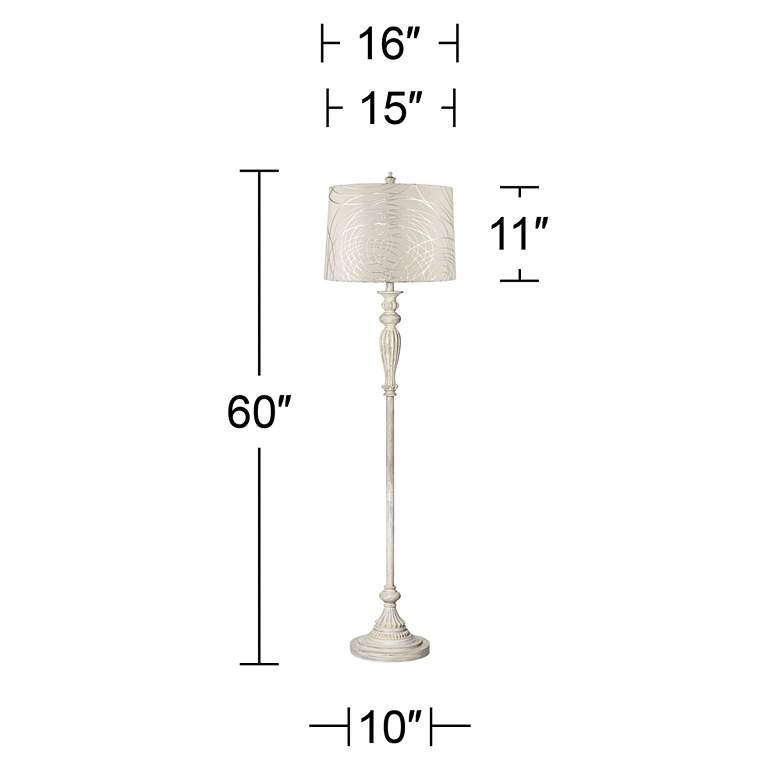 Image 6 360 Lighting Vintage Chic 60" Floor Lamp with Silver Circles Shade more views