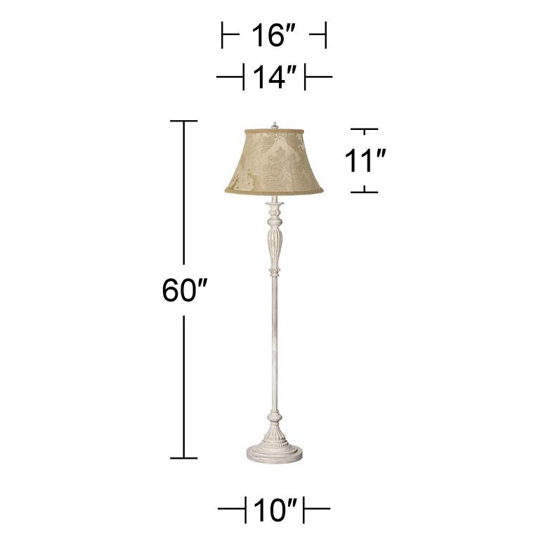 Image 7 360 Lighting Vintage Chic 60 inch Ivory Brocade Antique White Floor Lamp more views