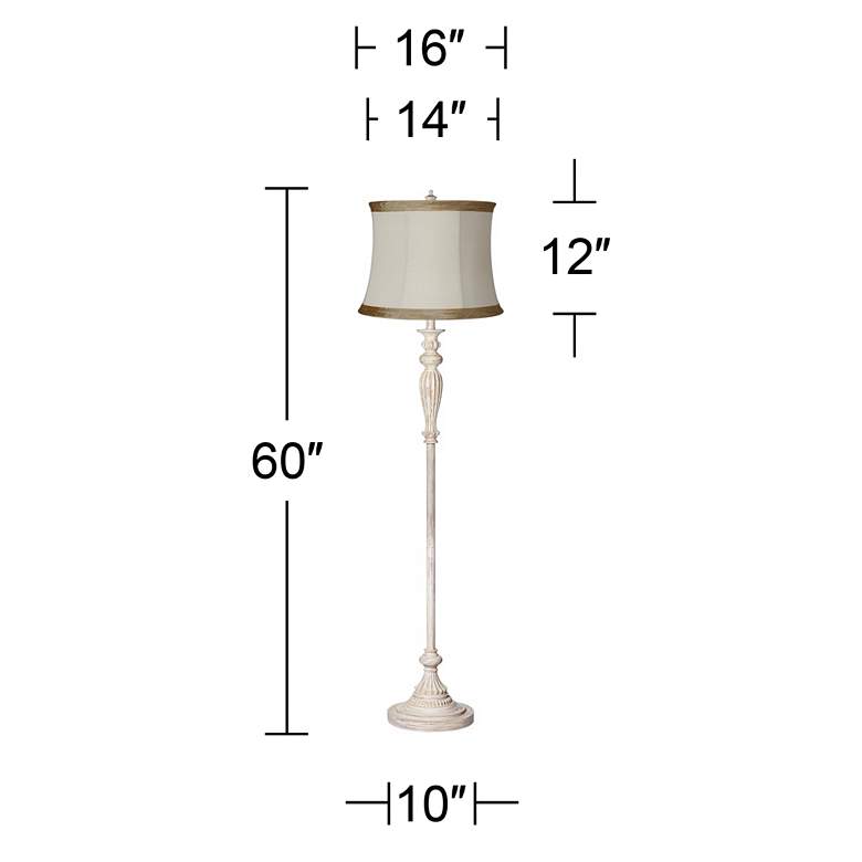 Image 6 360 Lighting Vintage Chic 60" Pleated and Antique White Floor Lamp more views