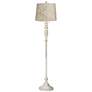 360 Lighting Vintage Chic 60" Plum Flower Antique White Floor Lamp