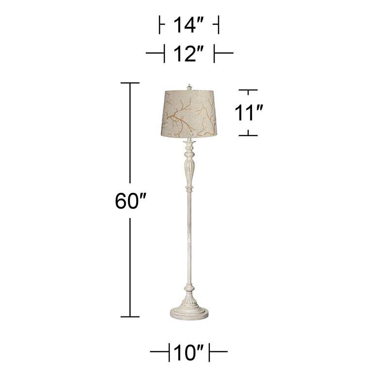 Image 6 360 Lighting Vintage Chic 60 inch Plum Flower Antique White Floor Lamp more views