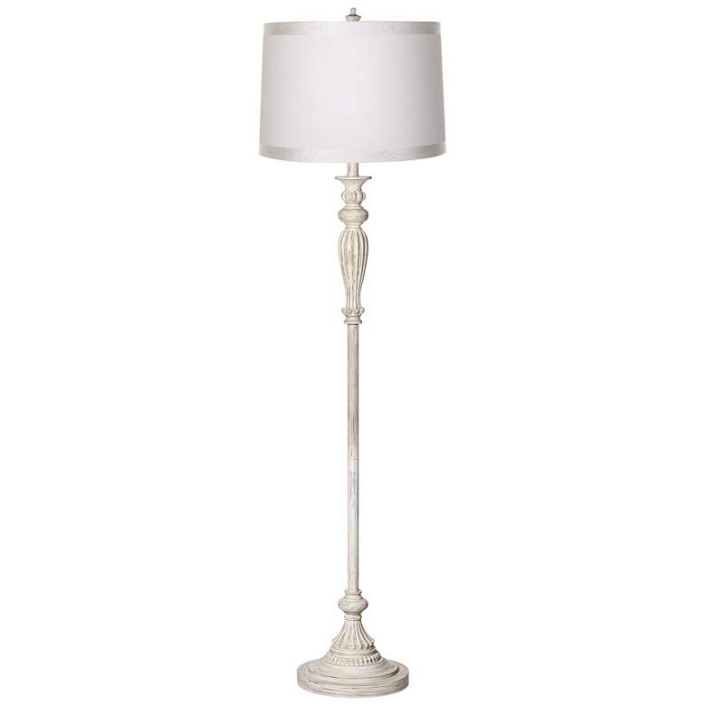 Image 2 360 Lighting Vintage Chic 60 inch White Drum and Antique White Floor Lamp